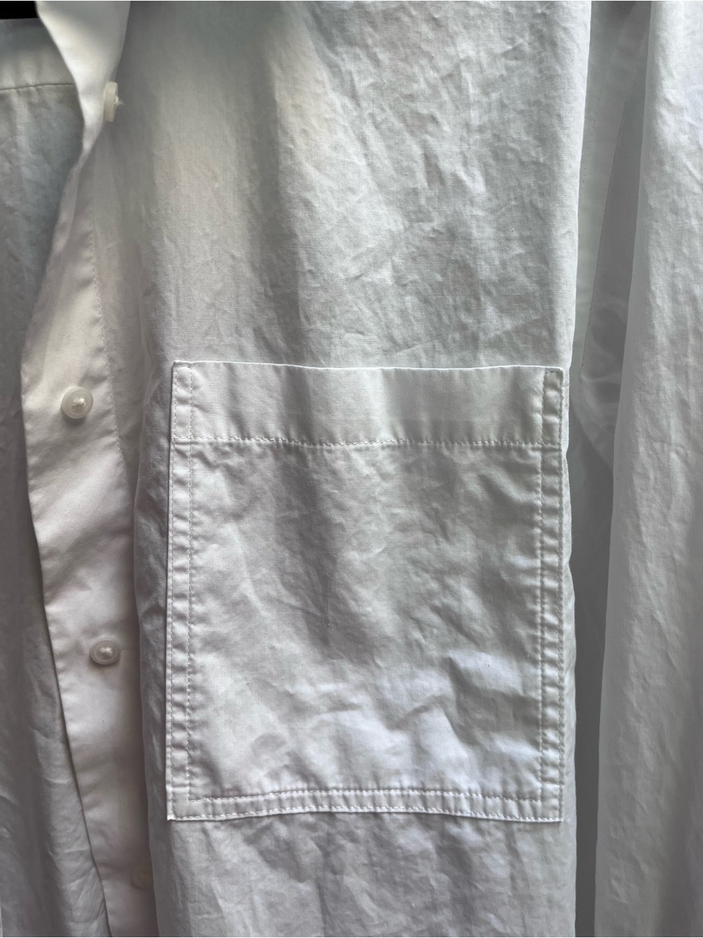 Uniqlo oversized double pocket white button up cotton shirt XS - Picture 4 of 14